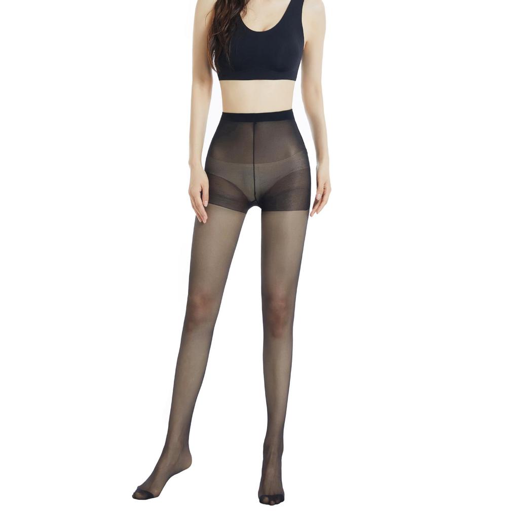 Ultra-Thin Black and Nude Women's Stockings - Anti-Wolf Magic Pineapple Design