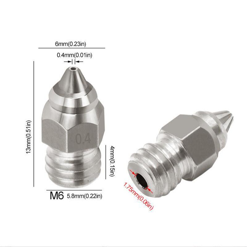 Hotend Extruder Brass Nozzles for CR-6 SE Ender-3 Series Ender-5 Series Printer 0.2/0.4/0.6/0.8/1.0mm