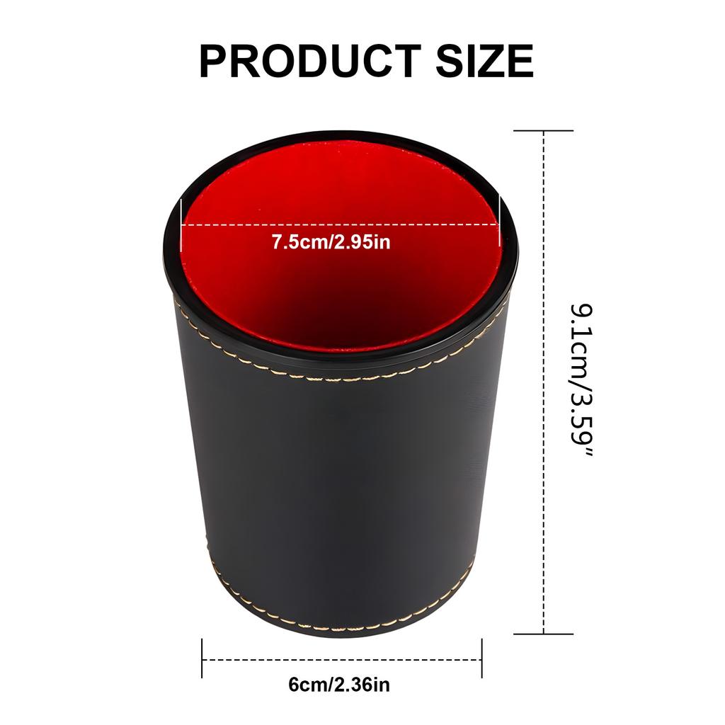 Dices Cup PU Leather Stable Sturdy Comfortable Hand Feeling Dices Shake Container Cup Professional For Table Board Game