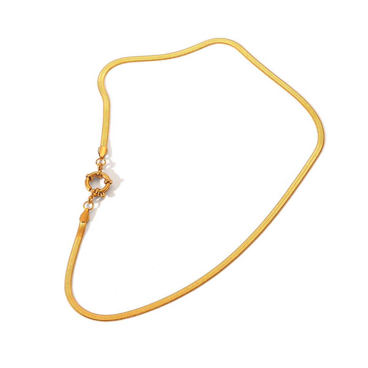 

Blade Chain O-shaped Spring Clasp Pendant Necklace for Women, Unique Minimalist High-end Snake Chain