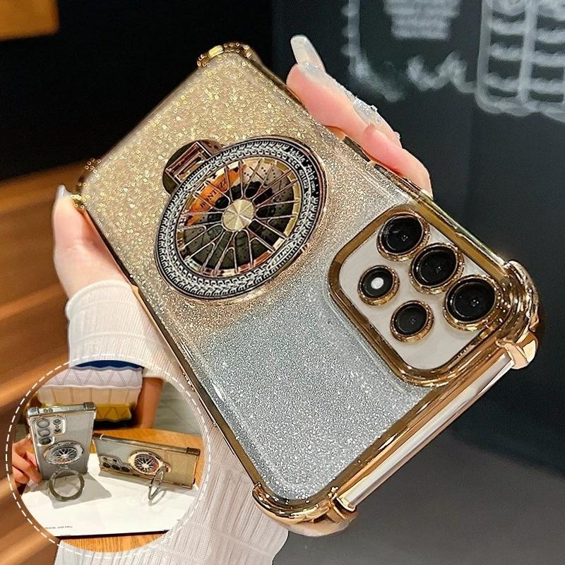 

Роскошный чехол-подставка с вращающимся гироскопом для Samsung Galaxy A36 A55 A56 A05 A52 A32 A13 A23 A33 A53 A73, противоударный A56 золотой