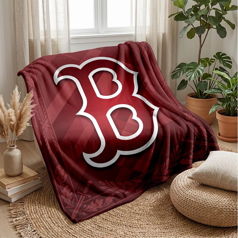 Coperta in Flanella Pile Boston Red Sox Coperta Calda e Accogliente per Divano Letto Viaggio Uso Stagionale