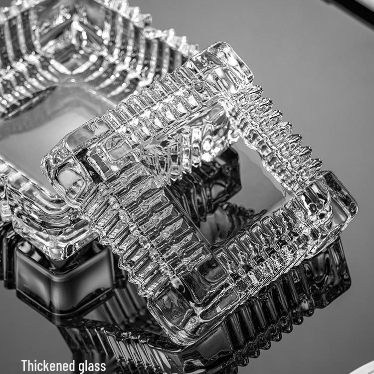 Crystal Glass Ashtray: Elegant, Fly-Repellent Design for Home or Office