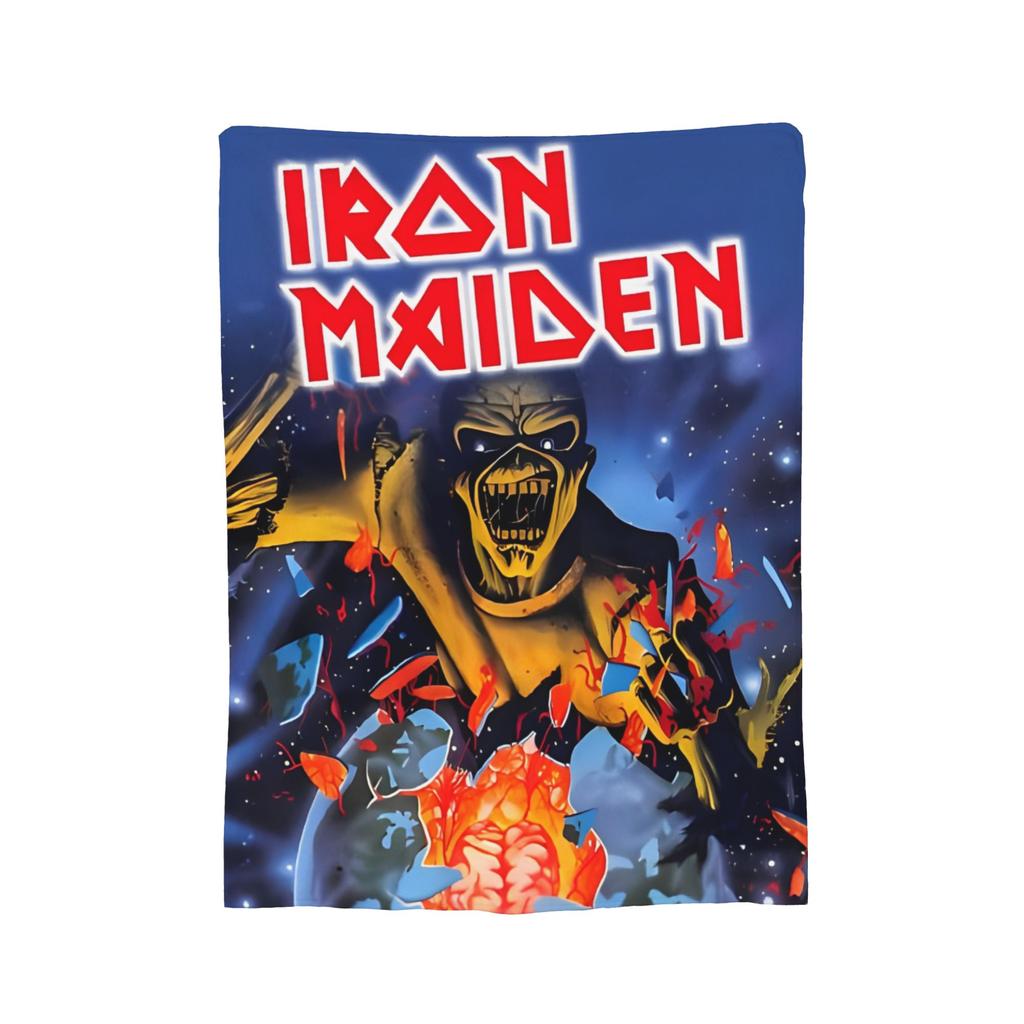 The Son Skeleton 7th Horn I-Iron M-Maidens Blankets Heavy Metal Wool Throw Blankets Summer Air Conditioning Portable Bedspread