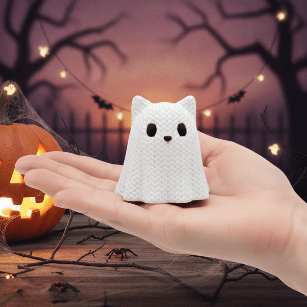 Mini Ghost Cat Dog Desktop Ornaments 3D Printed Ghost Cat Dog Statue TV Cabinet