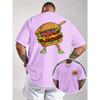 Dabbing Hamburger Graphic Tee Men's Casual O-Neck Knit Cotton Print Short Sleeve Plus Size
