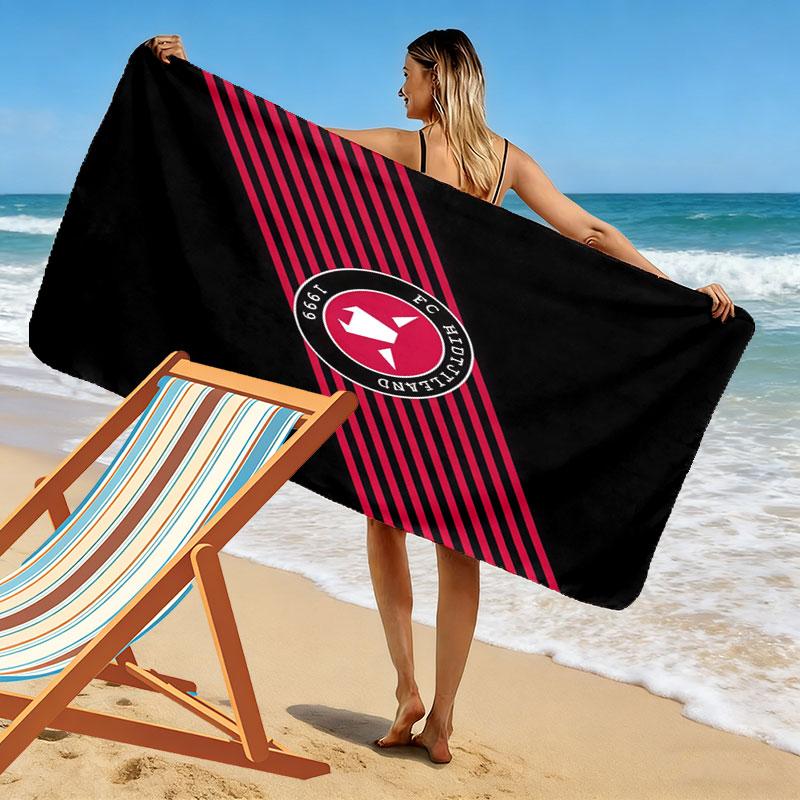 FC Midtjylland logo Print Beach Towel, Large Soft Quick Dry Towel for Beach Camping Swimming