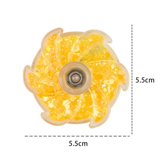 Flower Spinner Fidget Toy Glitter Quicksand Filled Stress Relief Finger Flexibility Training Spinning Top Fingertip Gyro Kids Teens Adults Gift