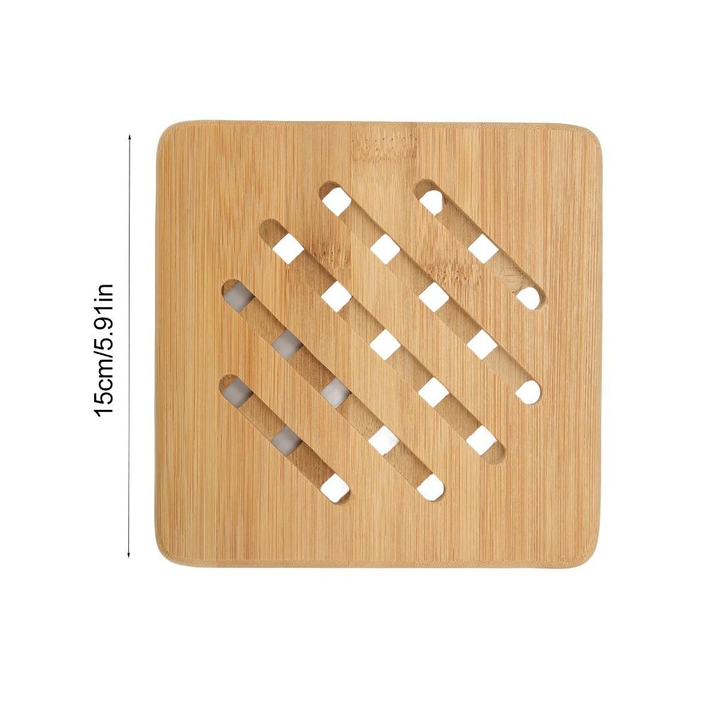 5 Pcs Heat Proof Bamboo Trivet Portable Heat Resistant Mat Durable Kitchen Hot Pads  Hot Dishes