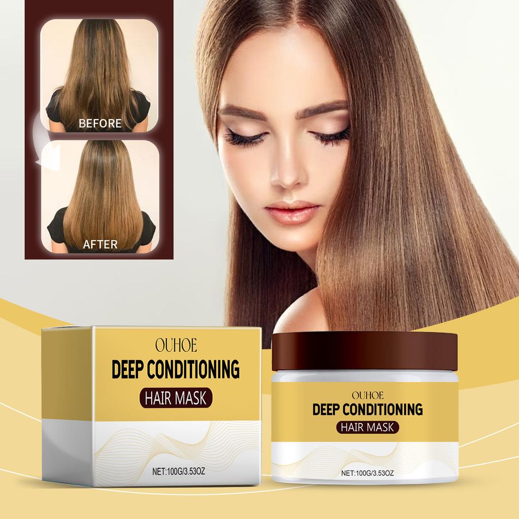 Collagen-Haarmaske nährt das Haar, repariert trockenes und krauses Haar, glättet, spendet Feuchtigkeit und verleiht Glanz. Haarmaske