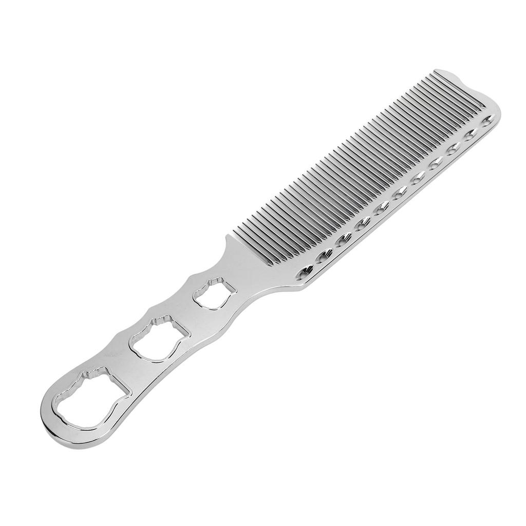 Metal Hair Comb Aluminum Fine Tooth Hair Cutting Flat Top Clipper Comb for Professional Stylists and Barbers