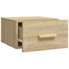Wall Mounted Nightstands Set of 2 Sonoma Oak Finish 35 x 35 x 20 cm