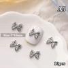 10Pcs Silver Alloy Nail Art Bow Charms Accessories Parts For Manicure Decorate Retro Nails Decoration Design Supplies