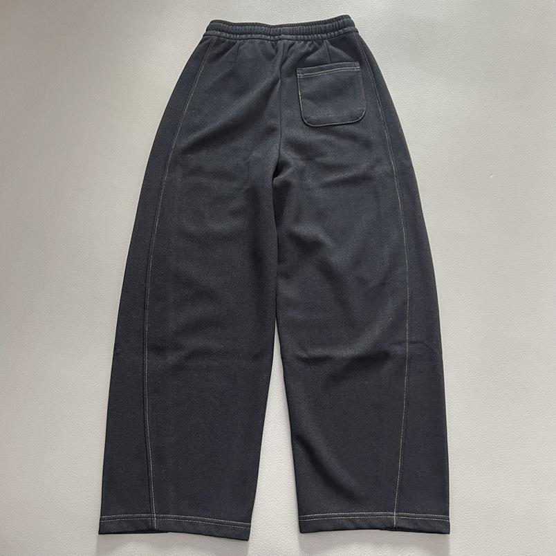 Women's Slimming Lazy Style Drawstring Elastic Waist Loose Leg Casual Pants with Pockets - New Spring Arrival In Black and Dark Blue.