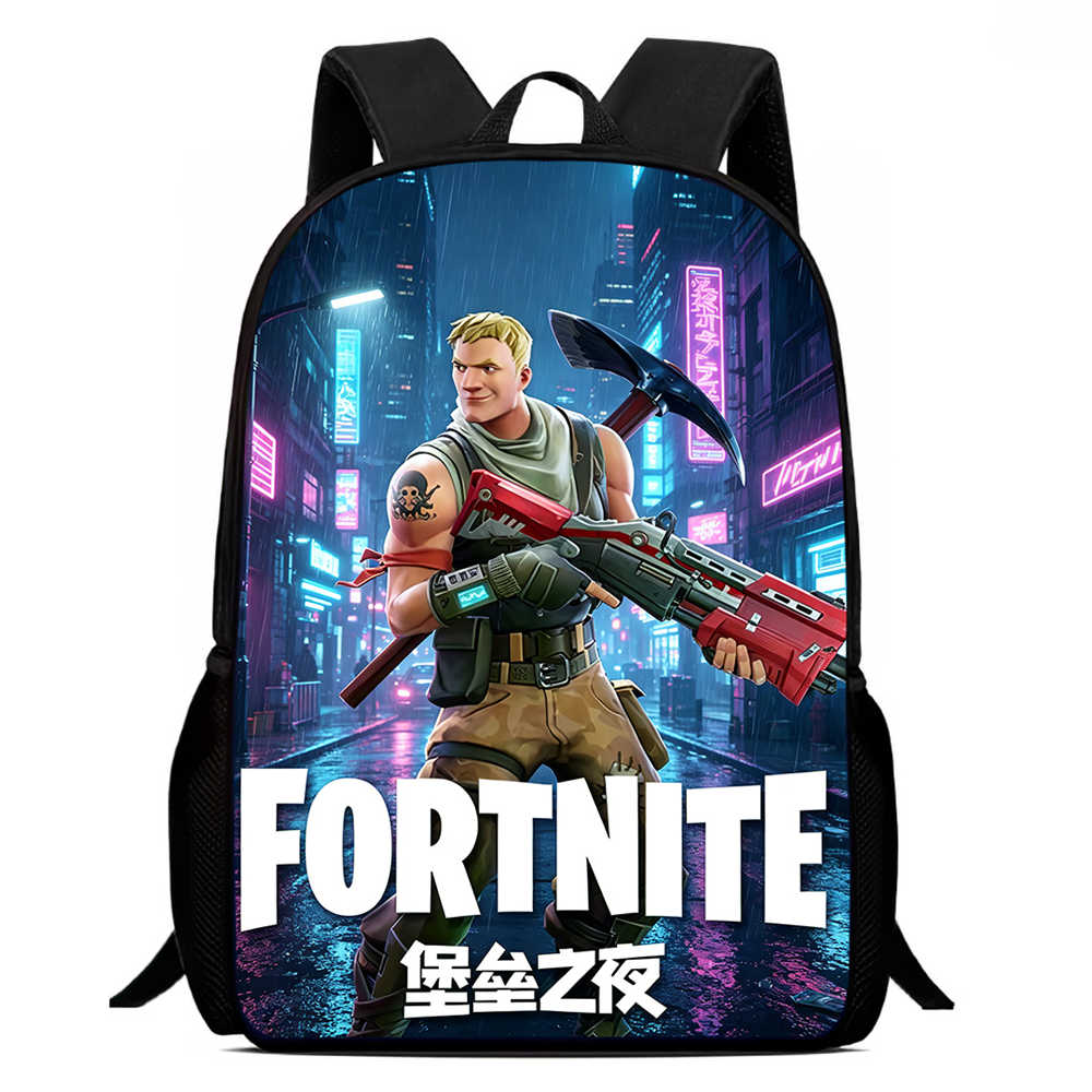 Children's Student Fort-nite Cartoon Boy and Girl Large Capacity Backpack