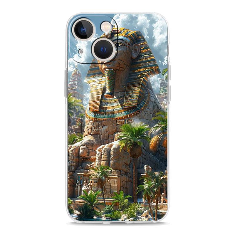 Phone Case For iPhone 16 Cases iPhone 15 12 13 14 16 Pro Max X XR XS Max 15 Plus 16Pro iPhone11 Cover Ancient Egypt God pyramid