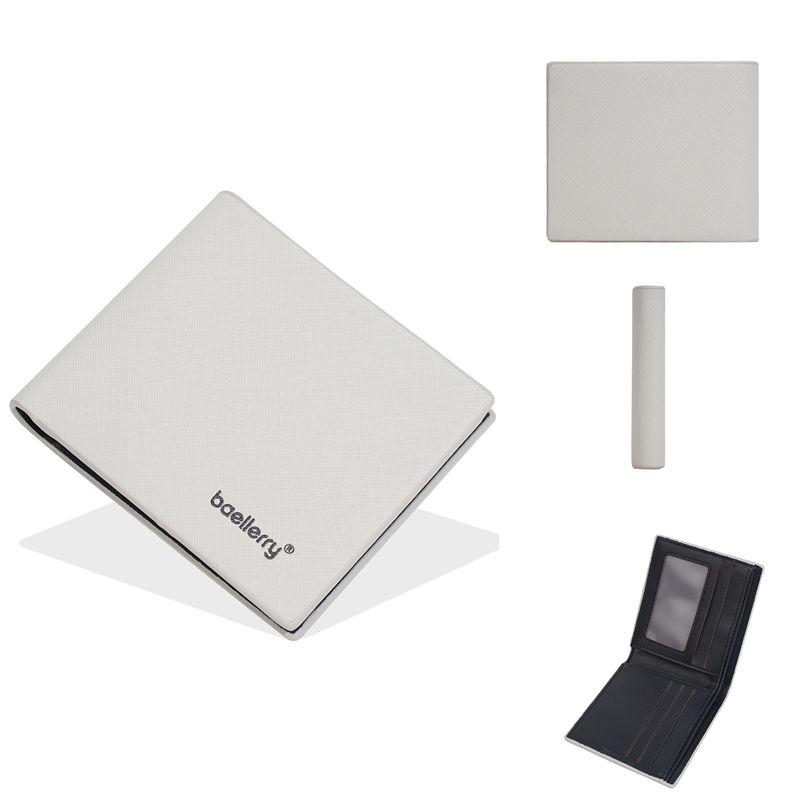 

Baellerry Men Short Wallets Fashion Design Thin Card Holder Coin Purses GZW 11*9.5*1.5cm светло-серый