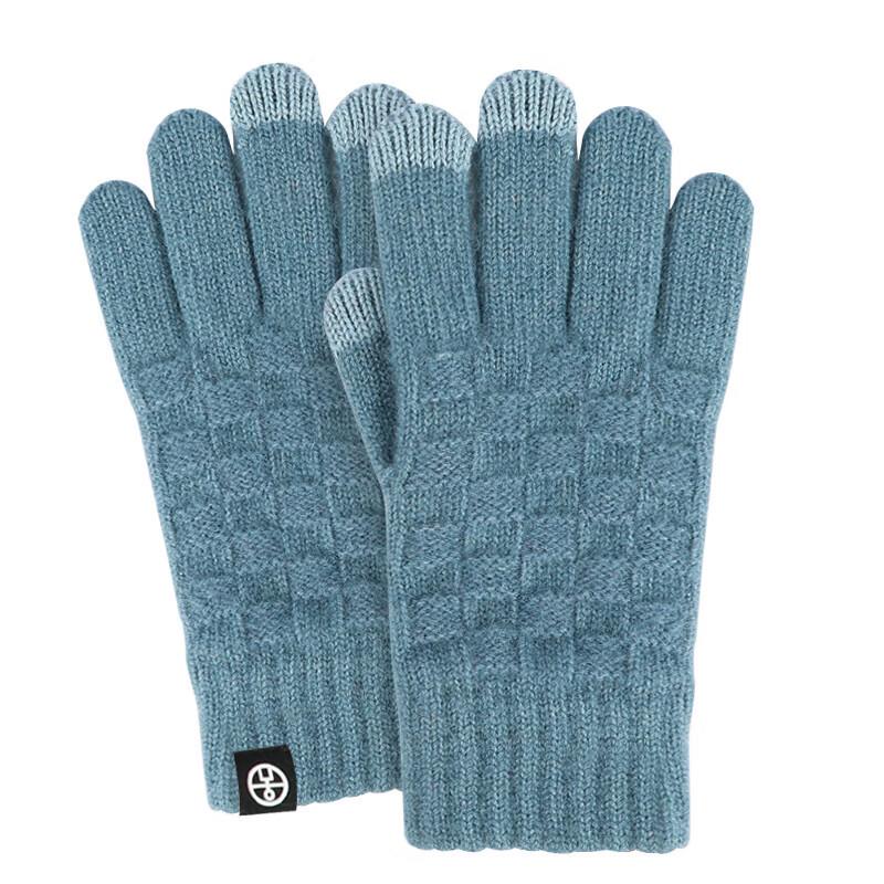 Thickened Plaid Jacquard Autumn Winter Woolen Gloves