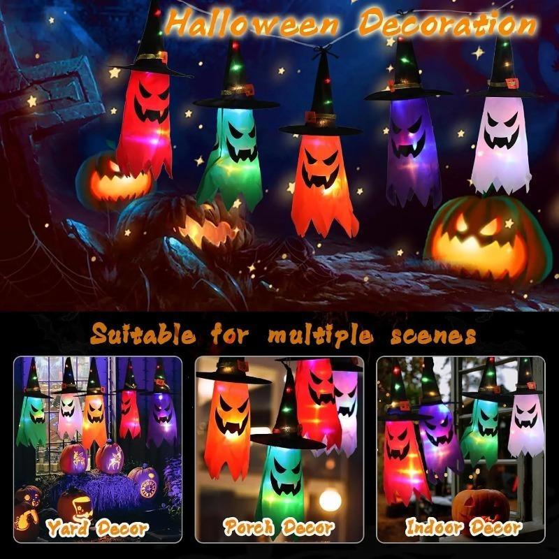 5pcs New Halloween LED decorative lights ghost hanging lights and Ghost Festival room atmosphere decoration lights
