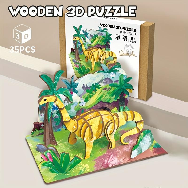 Creative 3D Wooden Puzzle Animal Model, DIY Assembly, Kids Educational Gift