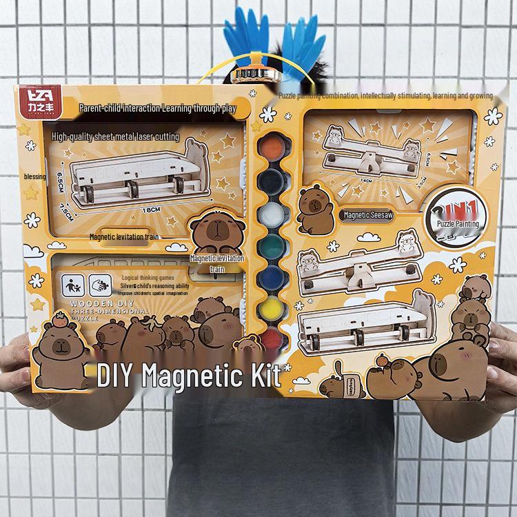 2-in-1 Children s Science Experiment & Coloring Kit: Mechanics Model Assembly & Educational Enrollment