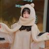 Teddy Bear Hooded Scarf, Poggle Hooded Muffler for Women