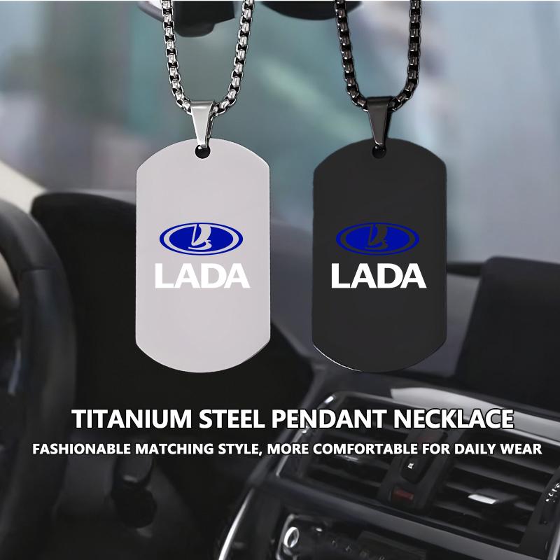 For Lada Car Logo Necklace Stainless Steel Hang Tag Necklace Fashion Pendant Accessories Largus Priora Vesta Niva Samara Kalina NN62