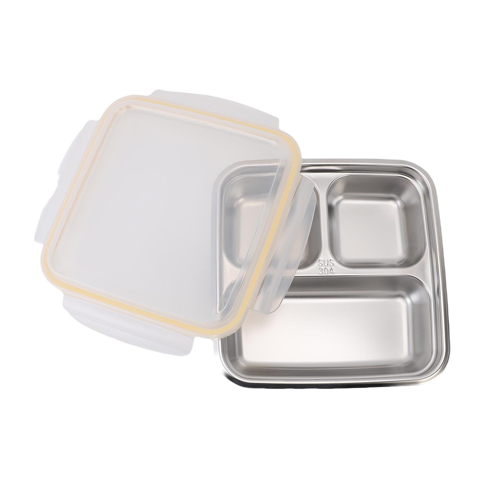 

Outdoor Picnic Stainless Steel Food Container 1200m Capacity Lunch Box with Divided Compartments