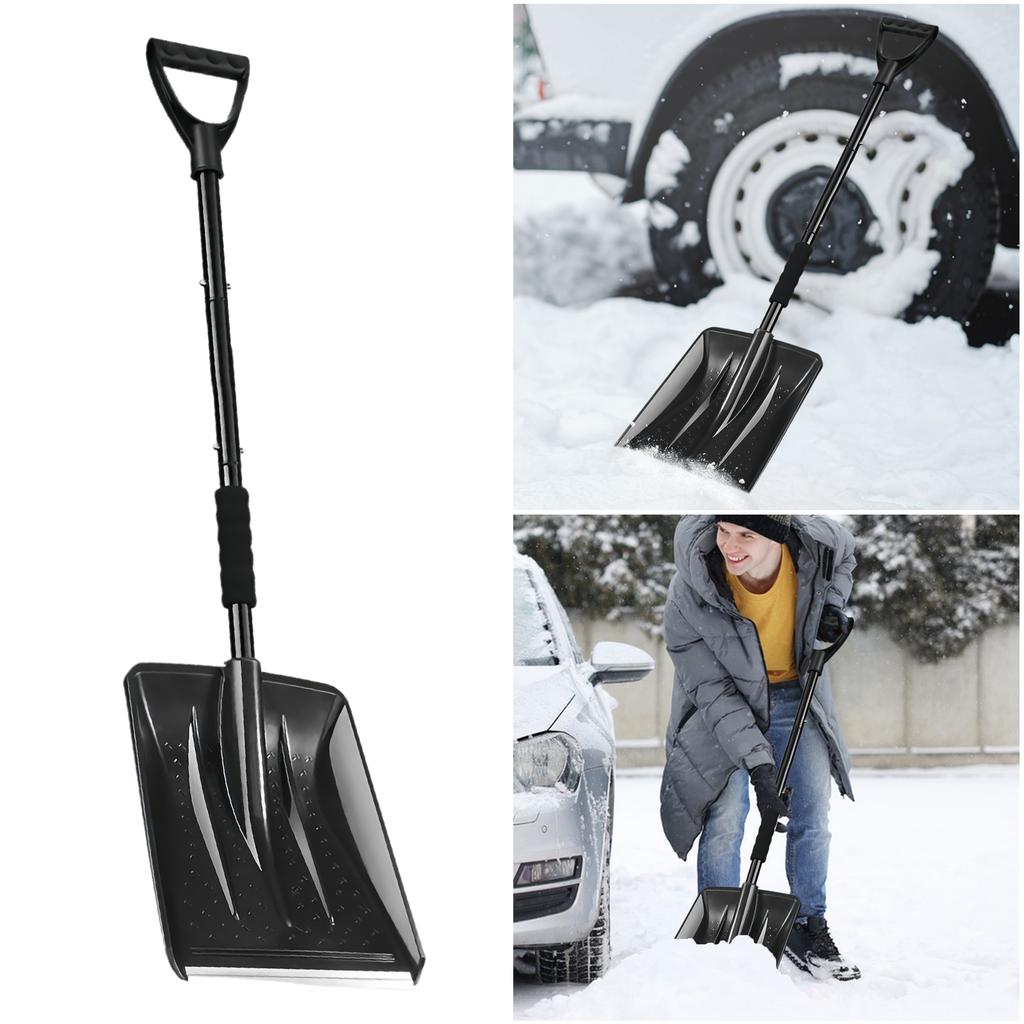 Adjustable Car Snow Shovel Large Capacity Portable Survival Shovel Lightweight Telescopic Ice Shovel for Home Garden Camping