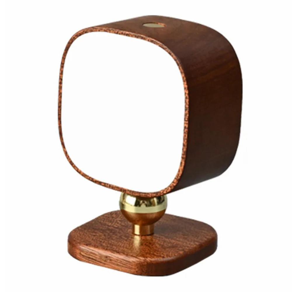 

0604 Smart Mini Radar Sensor Bedside Night Light Portable Magnetic Square Desktop Table Lamp Dark Brown