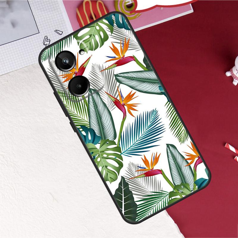 Retro Banana Leaf Plant For Realme C75 C71 C55 C53 C67 C61 C33 C63 C51 C65 GT7 15 Pro 10 11 12 13 14 Pro Plus Case