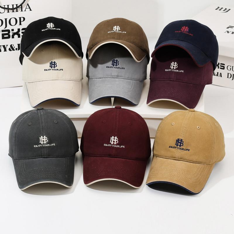 Vintage Embroidered Alphabet Baseball Cap Men'S And Women'S Versatile Sunshade Sun Protection Cap Tide Outdoor Casual Cap