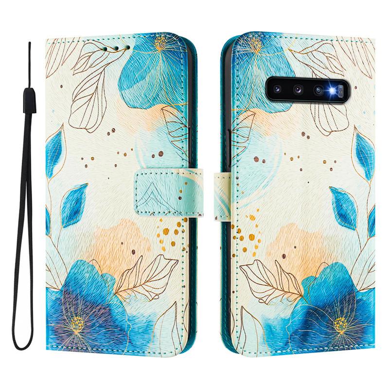 Luxus Flip Lederhülle für Samsung Galaxy S10+ Plus Flip Cover auf für SAM S10E S10 Lite 5G Brieftaschentaschen Blumenhüllen Schale 2025