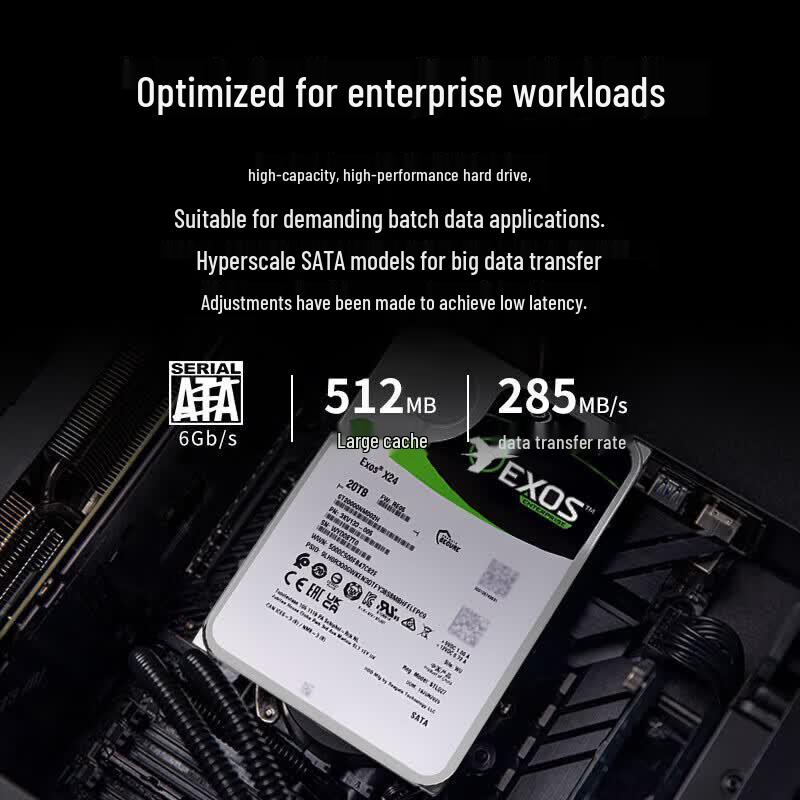 Seagate Exos Enterprise Hard Drive Kit with SATA Cable & Screwdriver