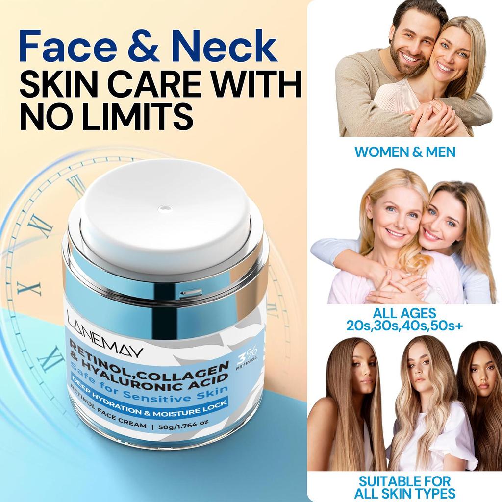 Retinol Face Cream-Moisturizing & Firming The Skin-Anti-aging & Wrinkle Reduce-Suitable For All Skin Types, 50g