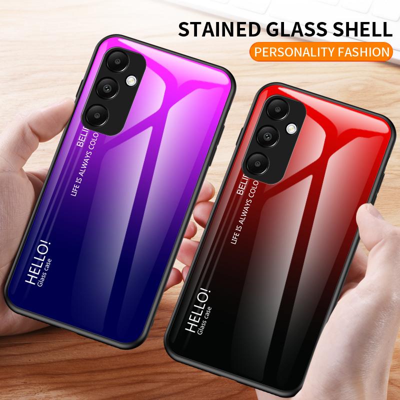For Samsung Galaxy A35 5G Tempered Glass Case PC+TPU Phone Cover