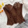 Irregular Hem Hollow Out Corset Top Fishbone Women Underwear Breathable Lace Corset  Women’s Wear