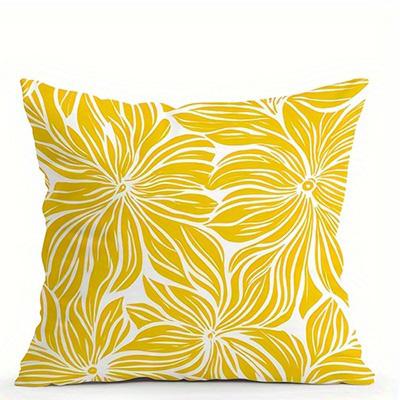 Home Decor Yellow Floral  Geometric Patterned Pillow Covers Pattern Cushion Cover Suitable for Sofa Bedroom Car Pillow Cover