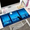 Cat Starry Sky Mouse Pad XXL Large Non-Slip Rubber Desk Mat with Stitched Edge Durable Washable Keyboard Pads for Office Home