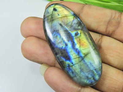 26X58MM Natural Labradorite Multi Purple Oval Cabochon Loose Gemstone 115Cts SK-4038