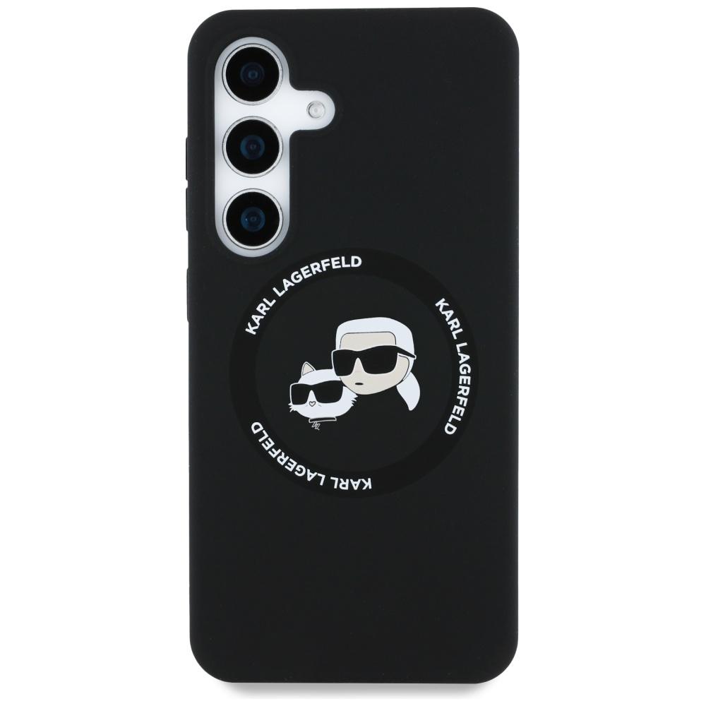 Karl Lagerfeld Silicone Double Heads And Circle Magsafe Case For Samsung Galaxy S25+ Black
