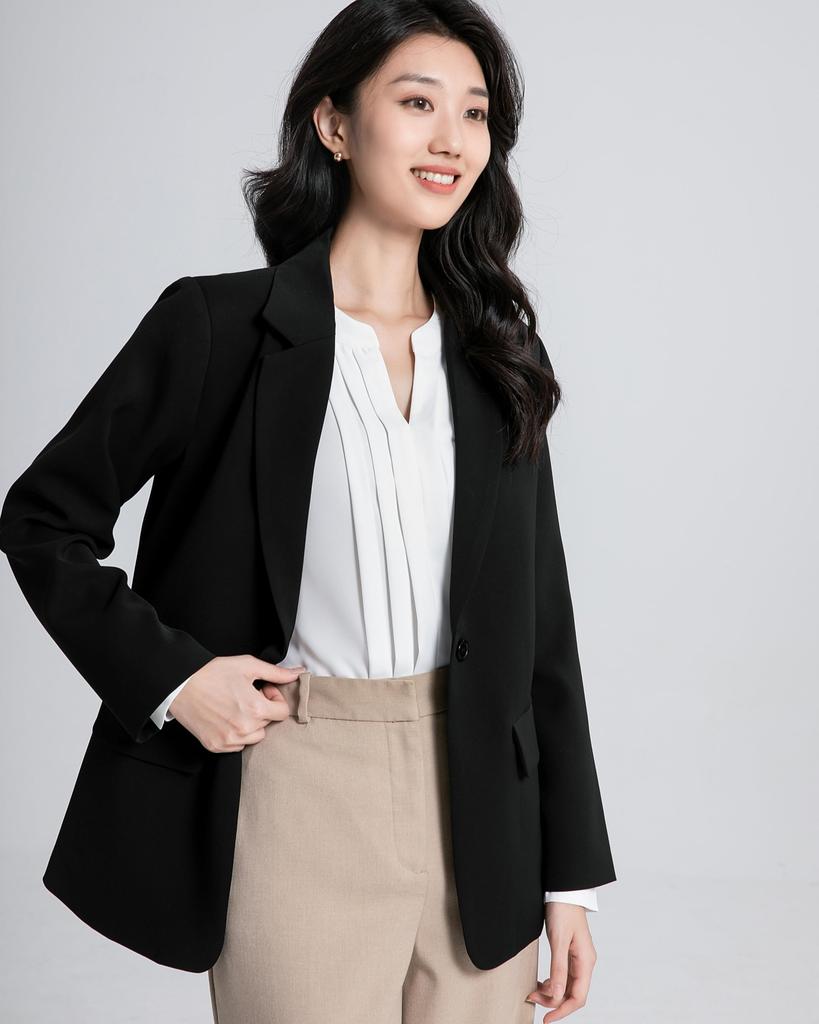 SPRING SEAON Long Sleeve Chiffon Blouse with Tucked Loose Plus Sizes Suitable for Size 3L Women's V-Neck Detail, Fit, Available, Suits, Office,