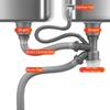 Anti-odor Double Sink Tube Stainless Steel Deodorizing Drain Pipe Kitchen Sink Drain  Dishwasher