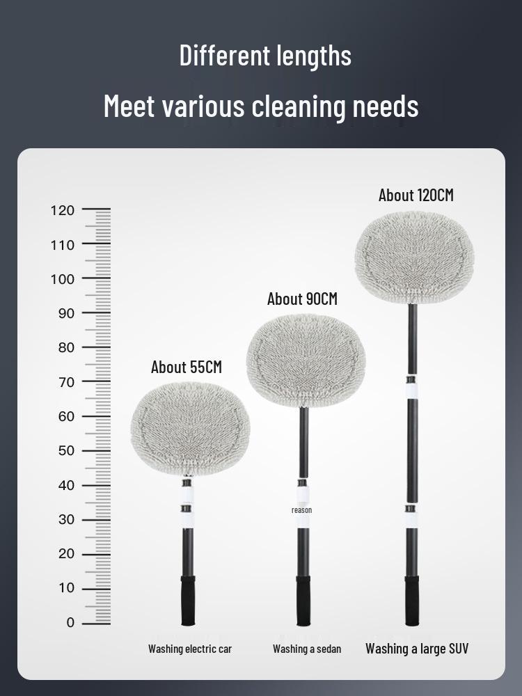 Leiben Bent Rod Car Wash Mop: Soft Bristles, Extendable, Gentle on Paint, Ideal for Cars.