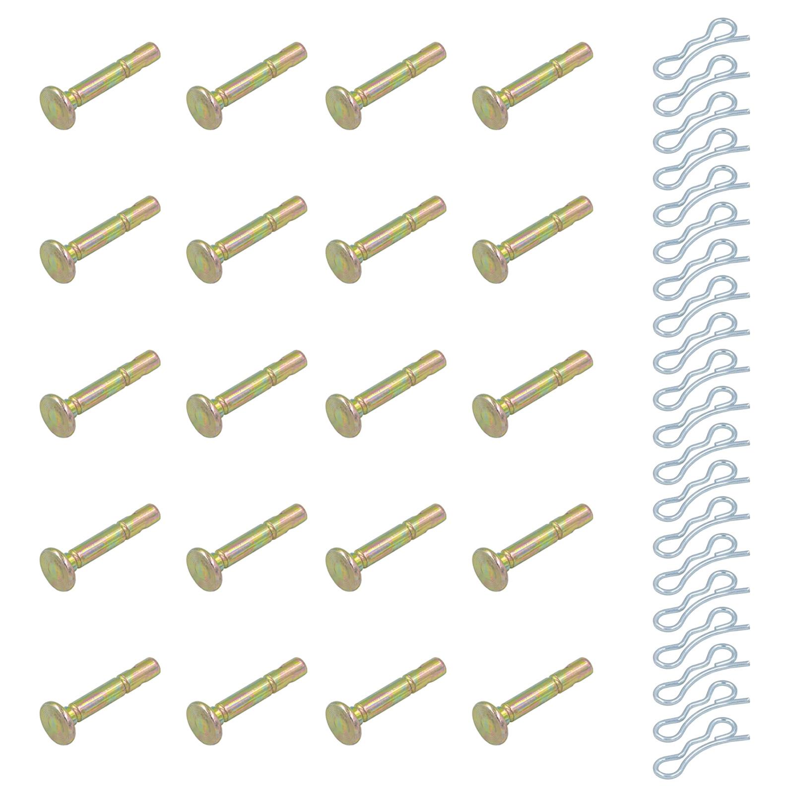 

20Pairs Shear Pin and Cotter Pin Replacement Parts for Outdoor Equipment Zinc Alloy Materials 1/4 Inch by 1.5 Inch 1