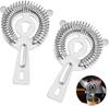 SwirlColor Strainer, 2 Pack Stainless Steel Sieve Professional Bar Cocktail Filtering Tool for Bar Restaurant Home -Silver