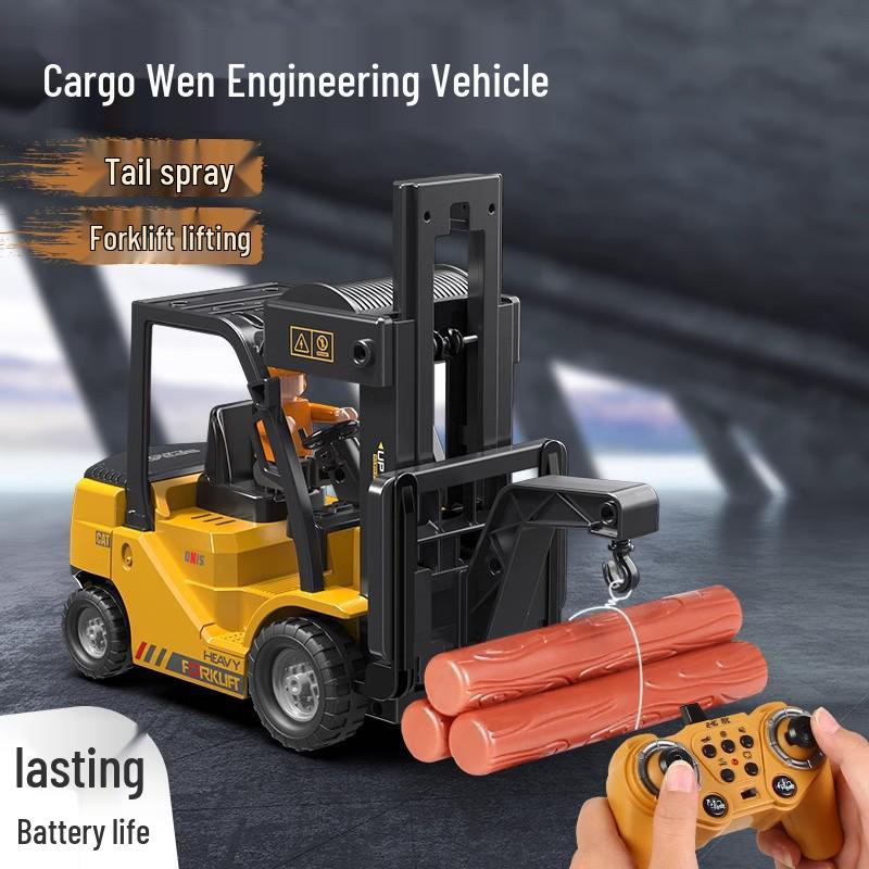 2.4G Remote Control Forklift Toy: 11-Channel Crane with Lights and Music for Kids