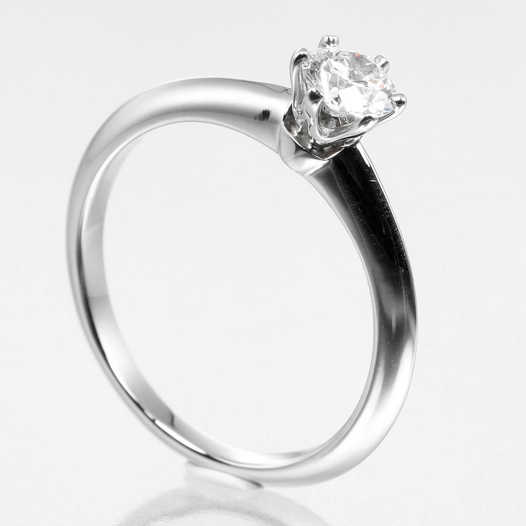 TIFFANY&Co. Solitaire Ring 0.32ct VS2/E/GOOD Pt950Platinum/diamond #4.5(US Size) 3g Women Used
