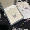 Clear Sky Pink Zircon Bow Necklace, S925 Sterling Silver, Micro-set Fine Chain, Everyday Wear.