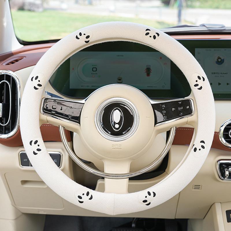 Decoration Knitted Styling Interior Accessories Product Universal Car Cute Daisy Flower Steering Wheel Cover Car Interior